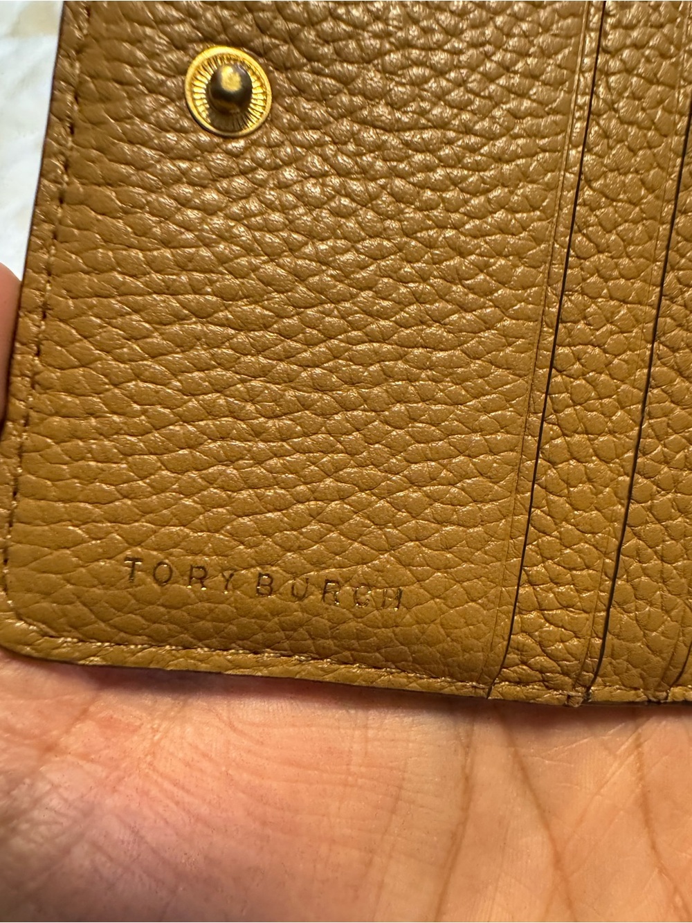 Tan Pebbled Leather Zip Wallet with Logo Accent! BRAND NEW AND FREE GWP 😍😍 - Picture 9 of 16